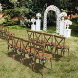 2pcs X- back Garden Plastic Folding Chair Farmhouse Brown 62831755