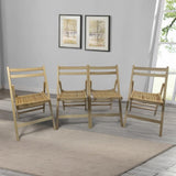 Furniture Slatted Wood Folding Special Event Chair - Wood, Set of 4, FOLDING CHAIR, FOLDABLE STYLE 51286752