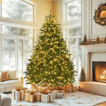 ZUN 7ft Pre-Lit Artificial Holiday Christmas Tree for Home, Office,Party Decoration w/700 Warm White 75110261