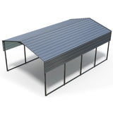12x20 FT Metal Carport Heavy Duty with Reinforced Frame, Outdoor Garage Multi-Use Canopy Car 75477848
