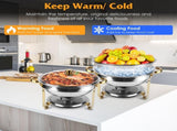 4 Pack Round Chafing Dish Buffet Set,Stainless Steel 4.76QT Round Buffet Servers and Warmers, Thick 57843550