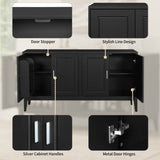4-Door Sideboard Storage Cabinet Door Shelf for Living Room and Dining Room, Two Large Cabinets N759P192455B