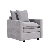 Chenille Fabric Comfy Deep Single Seat Sofa Upholstered Reading Armchair Living Room W1036P187127