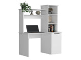 Muncy Computer Desk with Ample Work Surface, Hutch Storage and Single Door Cabinet with 3-Tier B097133099
