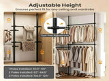 No Drill Floor to Ceiling Tension Clothes Rack, Heavy Duty Carbon Steel Garment Organizer with 4 41293919