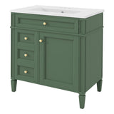 30'' Bathroom Vanity with Top Sink, Modern Bathroom Storage Cabinet with 2 Drawers and a Tip-out N710P206904F
