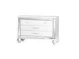 Sterling Modern style Mirror Framed Nightstand Made with Wood in White 808857739766