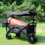 Collapsible Wagon 140L Wagons Carts Foldable with Removable Canopy, Folding Wagon Cart with Wheels T3060P293141
