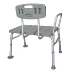 ZUN Medical Bathroom Safety Shower Tub Aluminium Alloy Bath Chair Transfer Bench with Back & Handle Gray 23066478