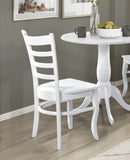 ZUN White Finish Dining Chairs Set of 2 Wooden Ladder-Back Casual Farmhouse Style Kitchen Dining Room B011P188439