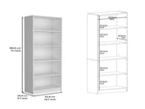 Vinton 4-Tier Bookcase with Modern Storage for Books and Decor, White B097P167418
