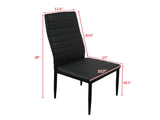 4pcs Elegant Assembled Stripping Texture High Backrest Dining Chairs BlackReplace 69148825