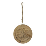 6" x 6" Wooden Hanging Circle With Snowflake Cut, Decorative Hanging Christmas Tree Ornaments for W2078P247900
