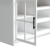 67 inch TV Stand Console for TVs up to 80 inches, No Assembly Required, Jasmine Whitewash and B108P160165