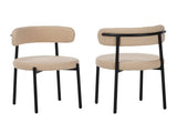 Medieval modern dining chair set, 4 pieces, round seat cushions, black metal legs, curved back 45820409
