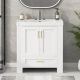 ZUN 30'' Bathroom Vanity with Seperate Basin Sink, Modern Bathroom Cabinet with Double-sided 45032452