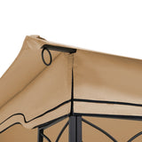 13x10 Ft Patio Double Roof Gazebo Replacement Canopy Top Fabric,Khaki W419P312598