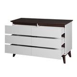 ZUN 6-Drawer Double Dresser with Wide Drawers,White Dresser Bedroom, Wood Storage Chest of Drawers 22534824