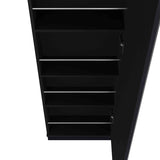 ZUN Ruan XL Shoe Rack, Mirror, Five Interior Shelves, Single Door Cabinet B128P148800