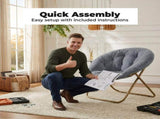 Faux Fur Saucer Chair, Comfortable Disc Chair, Ideal for Living Room & Bedroom, in Gray, White, Pink 97576381