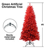 Artificial 4ft Red Christmas Tree with 456 PVC Branch Tips, Hinged Premium & Foldable Base for 84348526