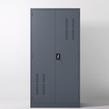 Metal garage storage with 2 doors and 4 adjustable shelves - 71.96-inch steel lockable file W396P305869