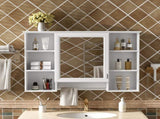 3-in-1 Bathroom Mirror Cabinet, 42 inch Wall Mounted Medicine Cabinet with Adjustable Shelf & Soft N710P358613K