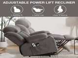 Power Lift Recliner Chair with Heat and Massage Electric Fabric Recliner Chair for Elderly with Side W1807P298721