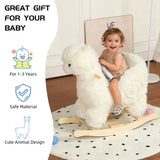 Kids Ride-On Rocking Horse Toy with Lullaby Song,Alpaca Rocking Toy with Hand Puppets and Safety 97286951