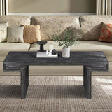 American Vintage Industrial Coffee Table, Premium Reclaimed Wood Texture Rectangular Design, W1445P287875