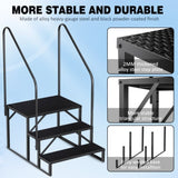 ZUN 3 Step Ladder with Handrail, Swimming Pool Ladder Above Ground, 660 lb Load Capacity RV Steps with 31746287