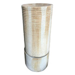 ZUN 44" Tall Large Modern Cylinder Ribbed Tower Water Fountain, Contemporary Antique Finish Outdoor Bird W2078P180674