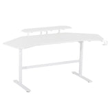 Techni Sport TS911D Gaming Desk with Shelves & Accessory Holder, White B031P269896