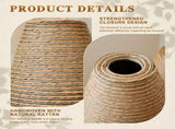 3-Piece Handcrafted PVC Floor Vase Set, 19.69" 23.2" 27.56" Tall, Natural Rattan-Like Textured beige W2796P446214