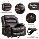 ZUN Massage Swivel Rocker Recliner Chair with Vibration Massage and Heat Ergonomic Lounge Chair for 66071715