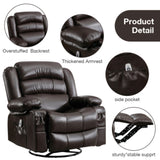 ZUN Massage Swivel Rocker Recliner Chair with Vibration Massage and Heat Ergonomic Lounge Chair for W1807P172340