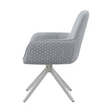 Fabric Upholstered Swivel Dining Arm Chair, Light Grey B016P224457