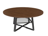 47 Inch Extendable Round Dining Table for 4-8 with Storage, Walnut Finish Circle Dining Table with 25685087