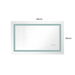 ZUN 40x28 Inch LED Bathroom Mirror with Frontlit and Backlit, Wall Mounted Vanity Mirror with Smart 64246529