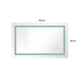 ZUN 40x28 Inch LED Bathroom Mirror with Frontlit and Backlit, Wall Mounted Vanity Mirror with Smart 64246529