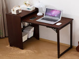 Bamboo Folding Desk, Desk for Small Space, Computer Desk with Hidden Storage, Mid Century W2641P365763