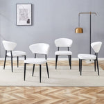 ZUN White Minimalist Ergonomic Dining Chair, With A Curved Backrest For Design,Unlocking A W1151P268065