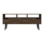 ZUN Oslo Tv Stand for TV´s up 51", Two Drawers, Four Legs, Three Open Shelves -Dark Walnut B07091975