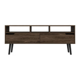 ZUN Oslo Tv Stand for TV´s up 51", Two Drawers, Four Legs, Three Open Shelves -Dark Walnut B07091975