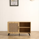 ZUN Modern Shoe-Storage Cabinet with Natural Rattan Mesh Door and Solid Wooden Handle 39.37inch W158183855