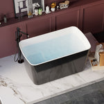 ZUN 49'' x 28'' Acrylic Freestanding Soaking Bathtub, Square-shape Japanese Soaking Hot Tub, Sit-In W1573P170472