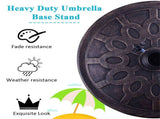 18" Bronze Umbrella Base - Heavy-Duty ResinSteel Upright, 30lbs Stable Round Design with Hand-Turn 64002827