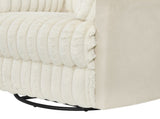 Bocaton Wide Wale Corduroy Upholstery Manual Recliner, White T2574P245446