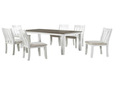 Retro Style 7-Piece Dining Table Set with Extendable Table and 6 Upholstered Chairs 99726867