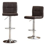 ZUN Swivel Faux Leather Adjustable Hydraulic Bar Stool, Set of 2, Brown T2574P164840